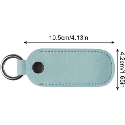USB Flash Drive Storage Case 5 Pack,  Leather Sleeve With Keychain, Compact Organizer For Students And Teachers, Blue 2
