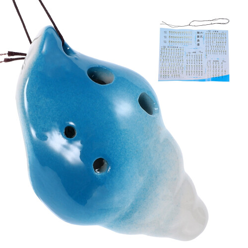 5pcs Conch Ocarina Travel Ceramics Sky-Blue Modeling 2