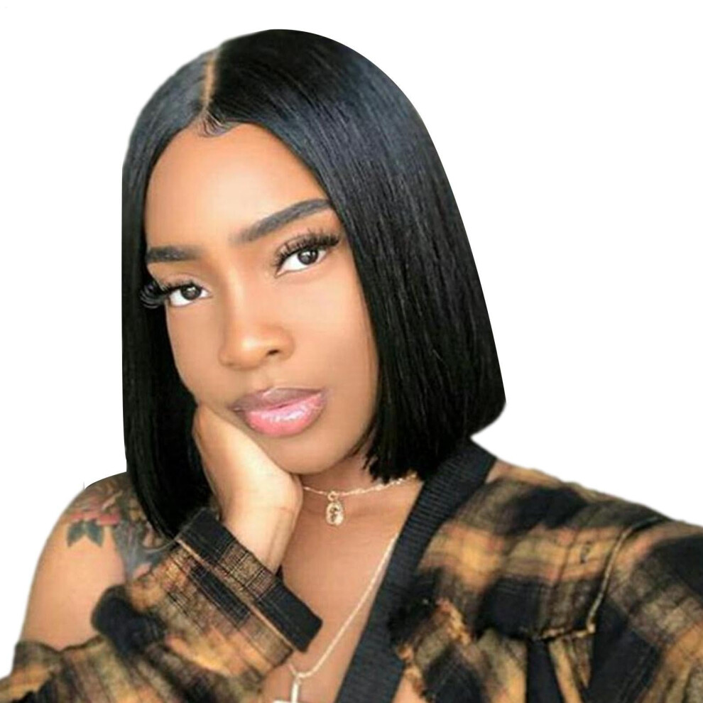 Unisex Short Straight Wig Bob, Heatresistant Synthetic Naturallooking Lightweight Cap