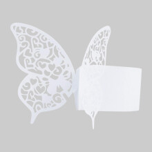 Eleganti anelli portatovaglioli monouso con design a farfalla, carta di alta qualità per decorazioni da tavola raffinate per cene di nozze (50 pezzi)