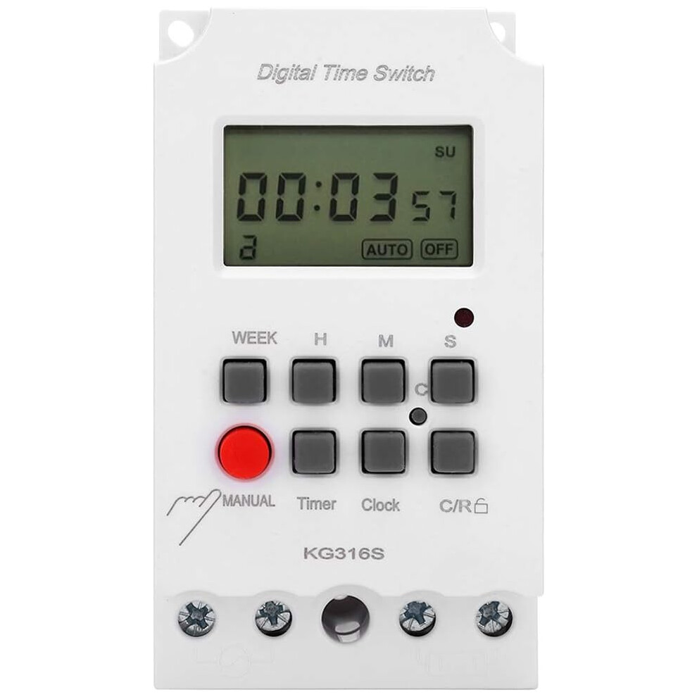 Automatic Digital Timer Switch For Home Use, Functional Versatility 24 Hour Programmable Control, Convenient Programming Lcd Timer With 168 Hour 9448196713068
