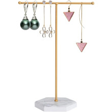 Soporte para joyas de material premium con barra en T, elegante soporte para collares, soporte para joyas para mujer, organizador fácil de instalar