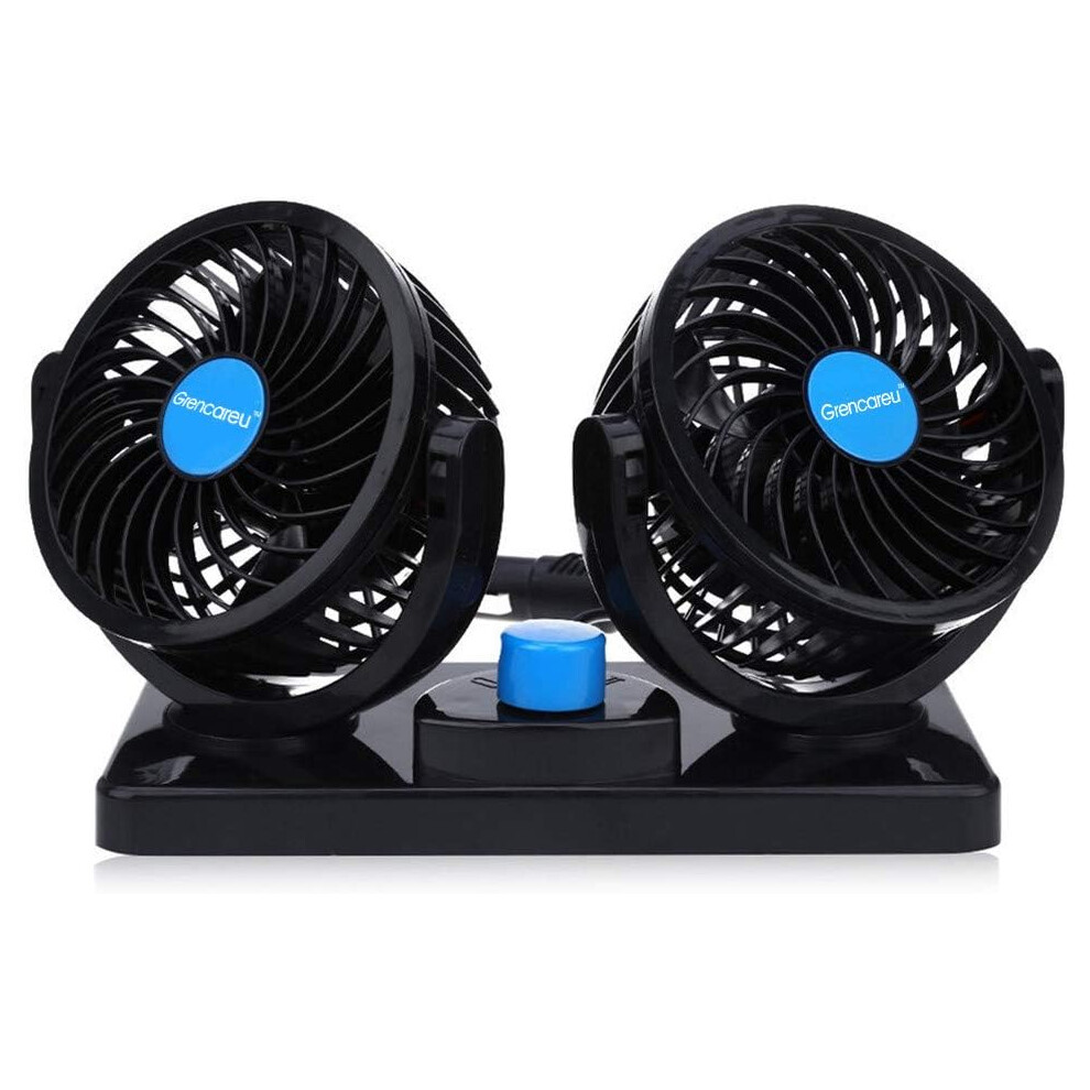 Car Air Circulator Fan, Rotatable Dual Head For Rear Seat Cooling, Strong Wind Ultra Quiet Ventilation System For Cars Suv Rv With Compatibility Usb 9448196643013