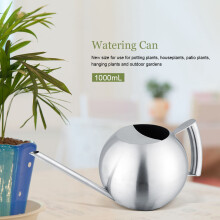 Stainless Steel Watering Can 1000mL, Silver, 29cm Long, Durable
