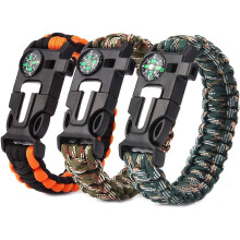 Ultimate Survival Companion: Military-grade Paracord Bracelet, Emergency Whistle, Fire Starter, Waterproof Sos Light, Compass For Outdoor Tactical