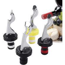 Rolhas de vinho reutilizáveis em silicone com formato de capacete de cavaleiro, vedação a vácuo, rolha manual para bebidas com alavanca de aço