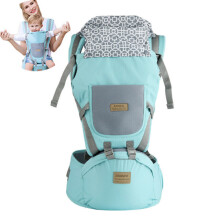 Ademende katoenen draagzak voor baby's en peuters, 6-in-1 ontwerp met verstelbare en afneembare heupzitting, wetenschappelijke drukverdeling, handjes