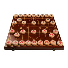 Chinese Chess Game Set with Foldable Board Portable Xiangqi Tabletop Strategy Game for 2 Players for Teens Adults Family (Size: 3.8 cm/1.5 inches)