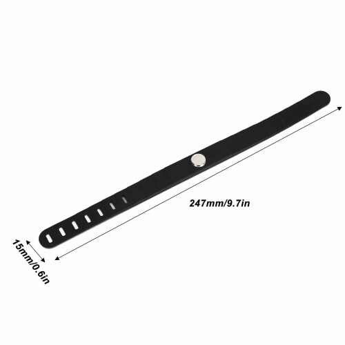 Adjustable Silicone Anti-Static Wrist Strap Waterproof 15x247mm Black 1
