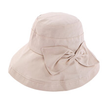 1Stk Faltbarer Damen Sonnenhut Mit Schleife Beige Uv-