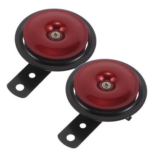 2Pcs Motorcycle Waterproof Plastic Alloy Durable Red Tone