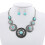 Collar Turquesa Y Pendientes Aleación Para Mujer 8