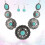 Collar Turquesa Y Pendientes Aleación Para Mujer 5
