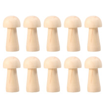 20 Unidades Escultura Madera Forma Setas 85mm