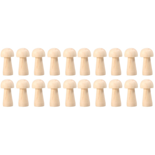 20 Unidades Escultura Madera Forma Setas 85mm 1