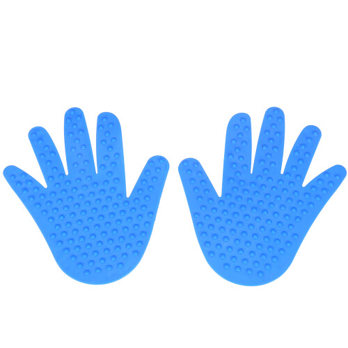 3 Pairs Colored Handprint Patches Massage Point Sheets Blue