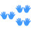 3 Pairs Colored Handprint Patches Massage Point Sheets Blue 6