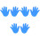 3 Pairs Colored Handprint Patches Massage Point Sheets Blue 3