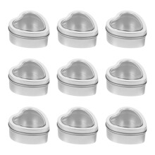 2 Pcs Storage Tins With Lids Small Metal Heart-Shaped Candy Boxes