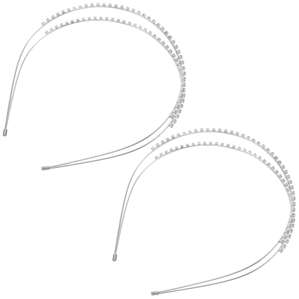 2Pz Cerchietti Bridal Argento Doppio Strato Festa