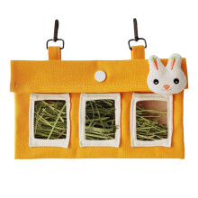 Hay rack, forage bag for chinchilla with grass filling, hemp hay sack for hamster guinea pig cage accessories