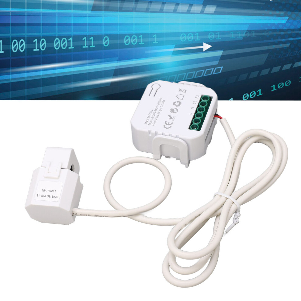 Wifi Single Phase Energy Monitor Clamp, 80A, 100-240Vac, White 8411368852378