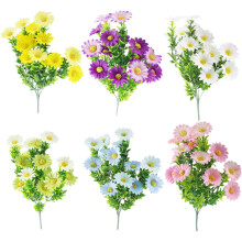Marguerites en tissu de soie durable, fleurs artificielles réalistes pour une décoration intérieure et extérieure polyvalente, résistantes aux