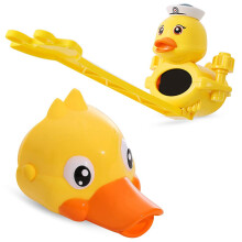 Faucet Extender for Toddlers, Cute Cartoon Design Duck Shape Silicone Faucet Extension for Kids Bathroom Sink, Splash Proof Faucet Adapter with Expans