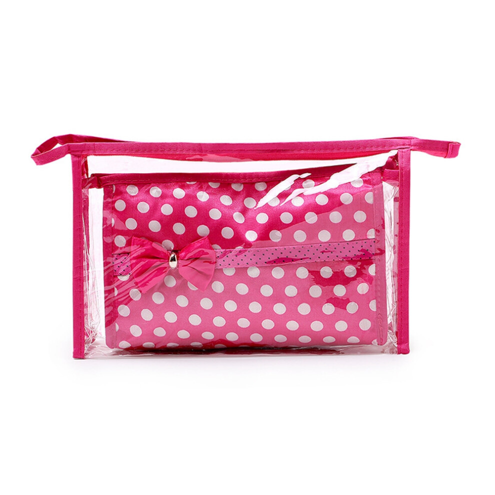Reusable Handbag Insert Organizer, Transparent Mesh Makeup Bag with Smooth Zipper, 2 Pcs Easy Clean Multipurpose Cosmetic Pouch for Travel Toiletry, B