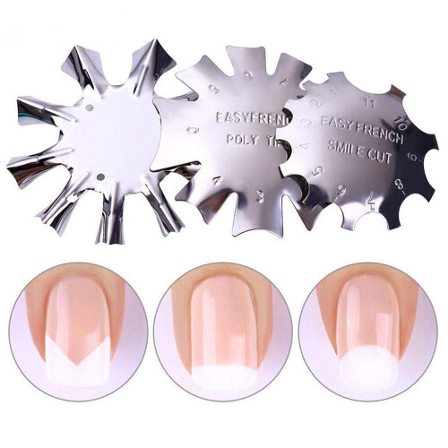 DIY Nail Art Revolution: Επαναχρησιμοποιήσιμα πρότυπα γραμμής χαμόγελου σε σχήμα C, κόπτης