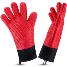 Heat Resistant Silicone Bbq Cooking Gloves, Non-Slip Design Oven Mitts With Flexible Oven Gloves For Safe Grill And Oven Use
