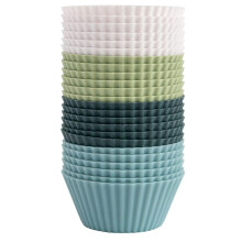 24Pcs Silicone Muffin Cups Reusable NonStick Cupcake Liners Heat Resistant Dishwasher Safe