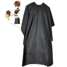 Capa elegante para salón de belleza, capa antiestática para cortar el cabello, cierre ajustable a presión, capa de seda negra de 140 cm x 90 cm,