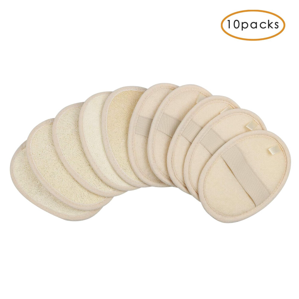 Facial Exfoliator Brush, 100% Natural Loofah Pads, Deep Cleansing And Polishing, Organic Body Shower Loofahs Sponge Cleansing Pads, Regenerates Skin,