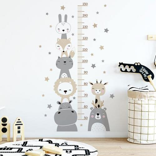 Height Chart Wall Decals, Growth Chart Wall Sticker for Kids, Nursery Wall Decor
