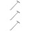 3pcs Manhole Cover Hook T-Shape Hook Pull Stainless Steel Sewer Hook 2