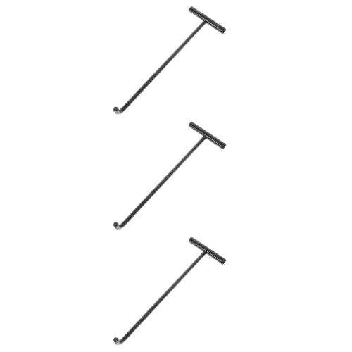 3pcs Manhole Cover Hook T-Shape Hook Pull Stainless Steel Sewer Hook 1