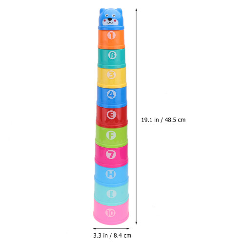 11Pcs Stackable Cup Toy Roll Cups Kids Blocks Early Educational Toy 1