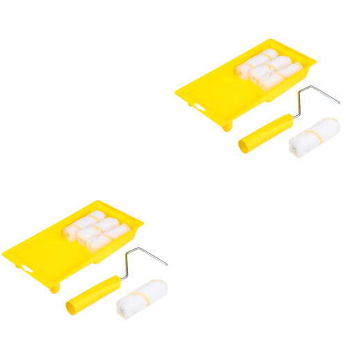 2 Sets Wall Painting Tool Roller Brush Mini Fiber 2
