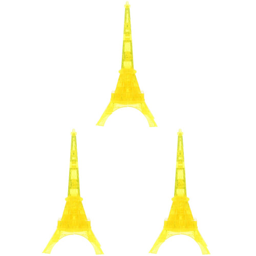 3 Sets Transparent Crystal Puzzle Eiffel Tower 3D Jigsaw Model Decor 2