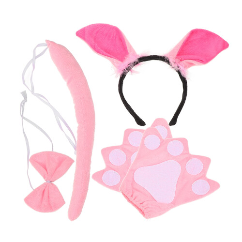5Ensembles Bandeau Oreilles De Et Queue Cosplay Rose 2