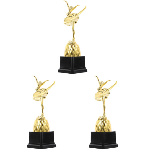 3Pièces Trophées Danse Ballet Or Pour Cadeaux Décoration 1