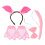 5Ensembles Bandeau Oreilles De Et Queue Cosplay Rose 1