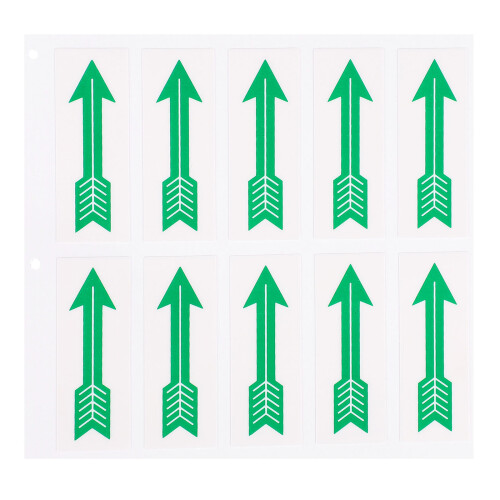 10Pz Decalcomanie Segnaletica Verde in Materiale PP