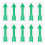 10Pz Decalcomanie Segnaletica Verde in Materiale PP 6
