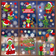 Christmas Window Stickers, 9 Sheets DoubleSided Printed Christmas Elf Faces Window Clings