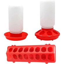 1kg Chick Feeder and Waterer Set 1L Plastic Automatic Drinkers Gravity Fed Poultry (1L)