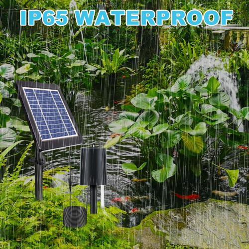 Solar Powered Air Pump Kit with 3 Modes for Fish Tank Pool Pond, Black 2