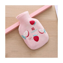 Hot Water Bottle, Heat Pack, Mini Hot Water Bottle, Water Filled Hot Bag, 350V/ml/12.3V/oz, Thermal Hot Bag, Portable Cute Plush Hand Warmer (Pink)