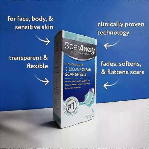 (2box)1-3box Scar Away Medical-Grade Clear Silicone Scar Sheets 6 Sheets 1